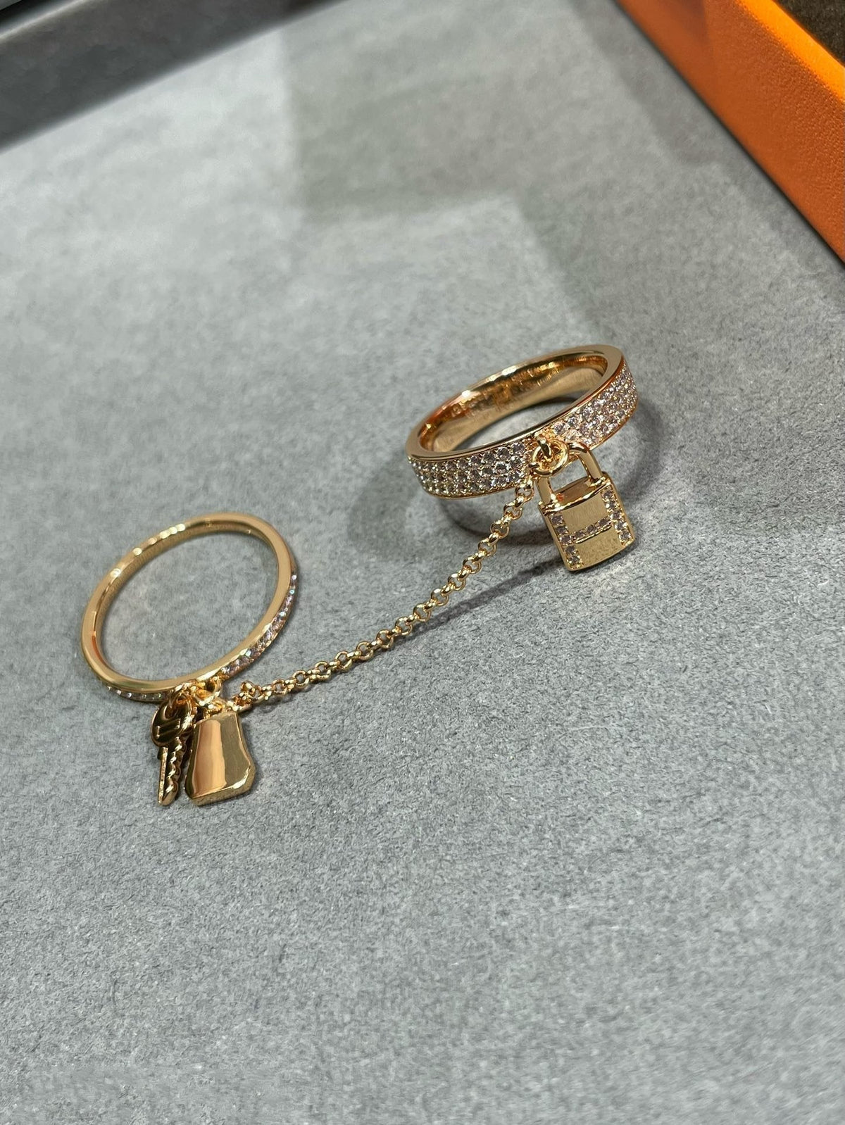 [Stellar Jewelry]HM KELLY CLOCHETTE DOUBLE RING IN  WITH DIAMONDS