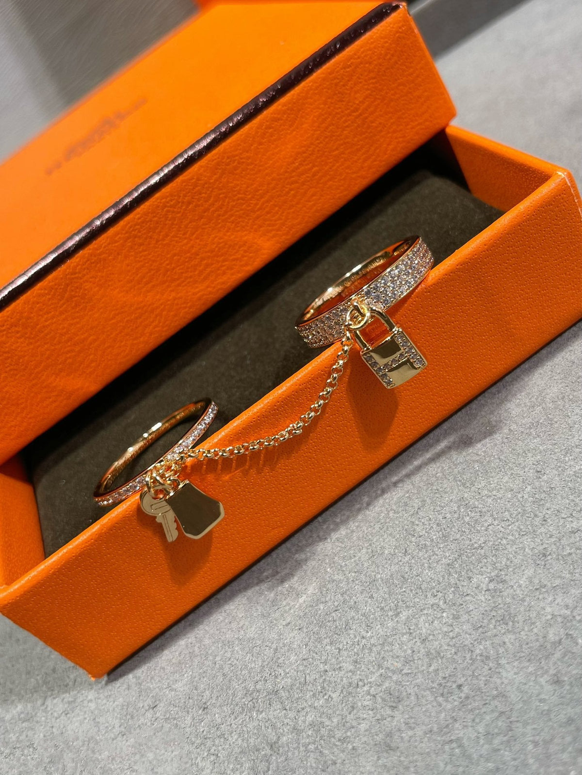 [Stellar Jewelry]HM KELLY CLOCHETTE DOUBLE RING IN  WITH DIAMONDS