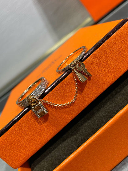 [Stellar Jewelry]HM KELLY CLOCHETTE DOUBLE RING IN  WITH DIAMONDS