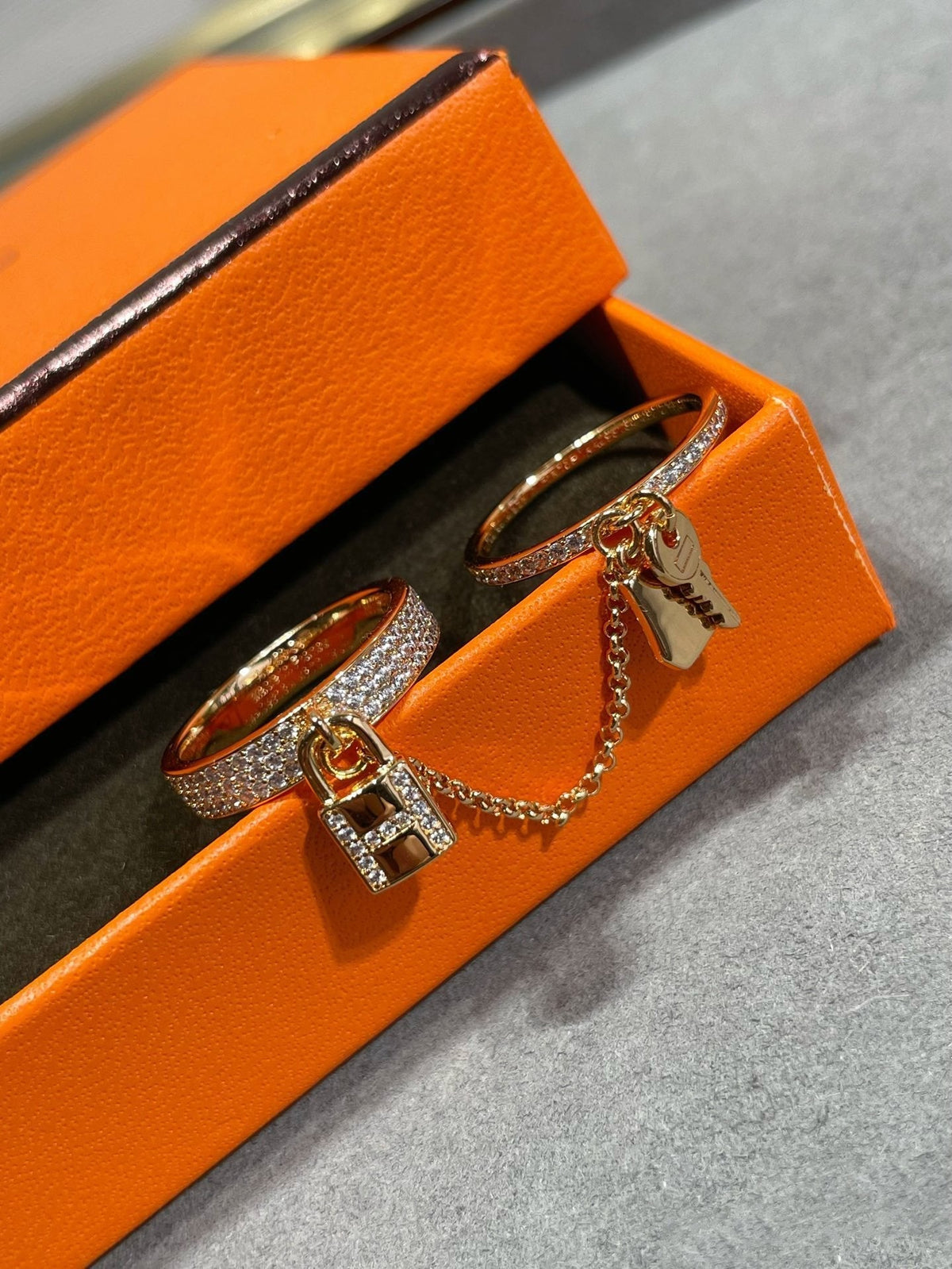 [Stellar Jewelry]HM KELLY CLOCHETTE DOUBLE RING IN  WITH DIAMONDS
