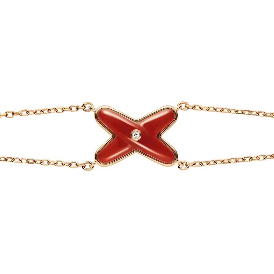 [Stellar Jewelry]JEUX BRACELET CARNELIAN PINK GOLD 1 DIAMOND