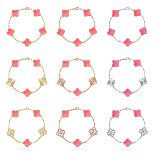 [Stellar Jewelry] CLOVER 5 MOTIFS  PINK MOP BRACELET COLLECTION