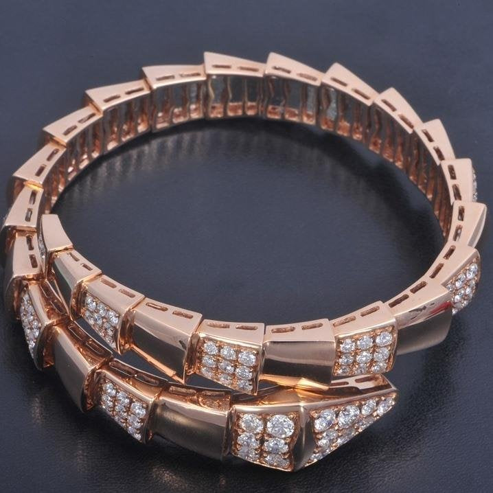 [Stellar Jewelry]SERPENTI WIDE BRACELET PINK GOLD DIAMOND