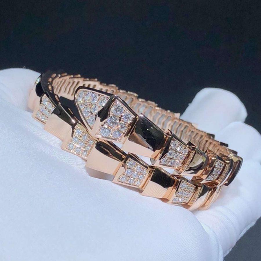 [Stellar Jewelry]SERPENTI WIDE BRACELET PINK GOLD DIAMOND