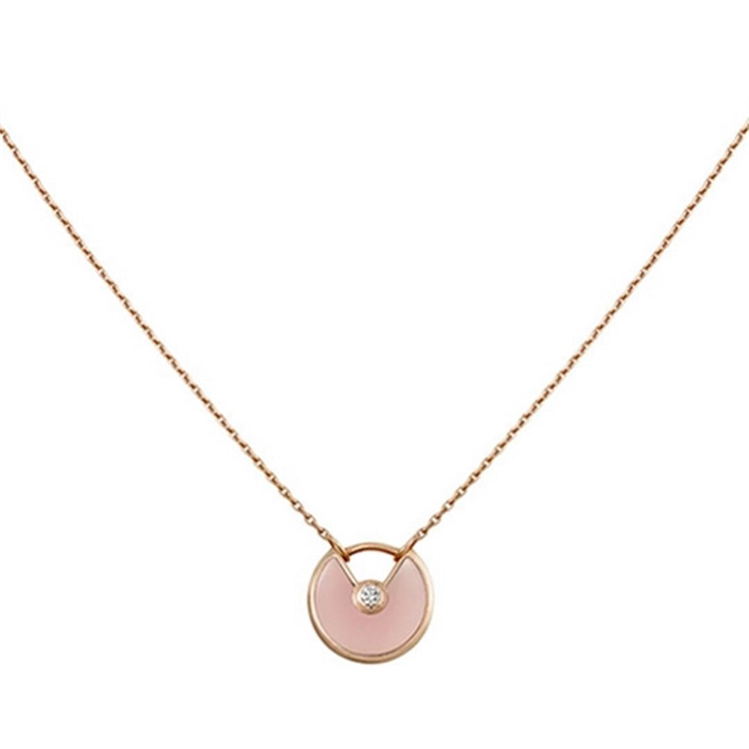 [Stellar Jewelry]AMULETTE ROSE GOLD PINK MOP NECKLACE