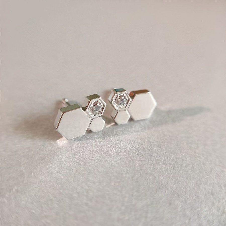 [Stellar Jewelry]BEE LOVE SILVER DIAMOND EARRINGS