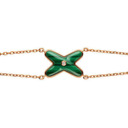 [Stellar Jewelry]JEUX BRACELET MALACHITE PINK GOLD 1 DIAMOND