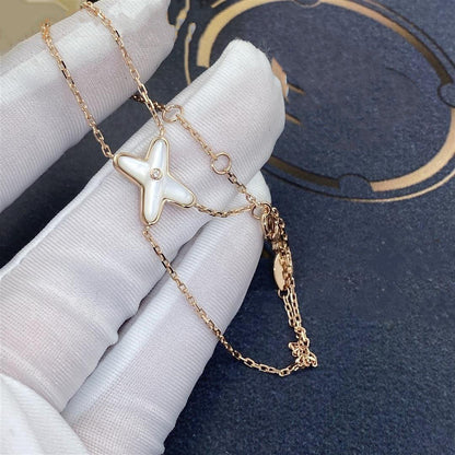 [Stellar Jewelry]JEUX BRACELET WHITE MOP PINK GOLD 1 DIAMOND