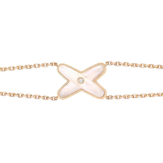 [Stellar Jewelry]JEUX BRACELET WHITE MOP PINK GOLD 1 DIAMOND