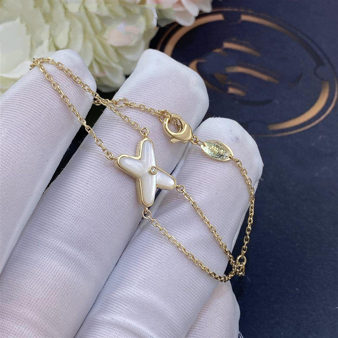 [Stellar Jewelry]JEUX BRACELET WHITE MOP GOLD 1 DIAMOND