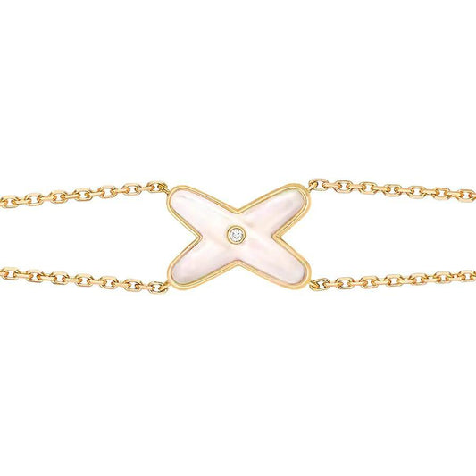[Stellar Jewelry]JEUX BRACELET WHITE MOP GOLD 1 DIAMOND