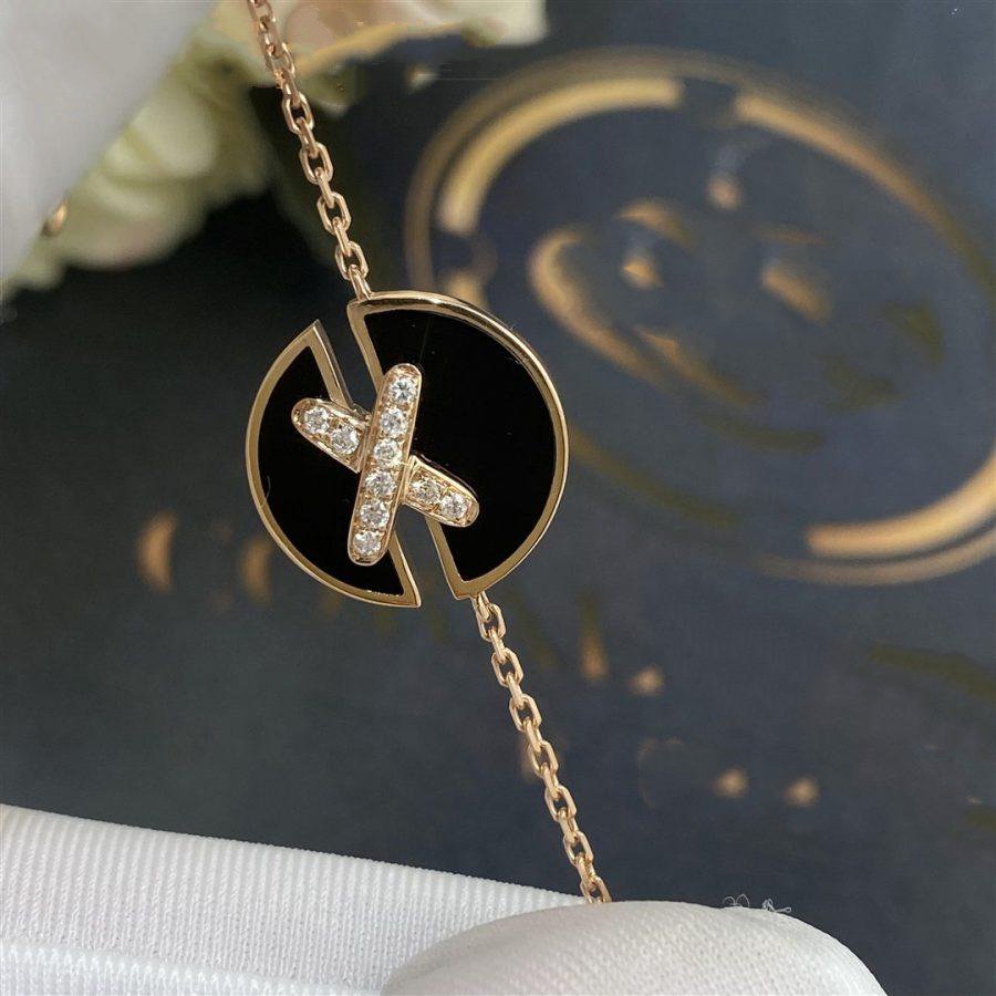 [Stellar Jewelry]JEUX DE BRACELET ONYX PINK GOLD DIAMOND