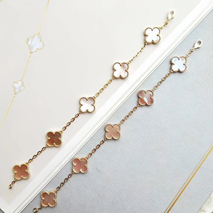 [Stellar Jewelry] CLOVER 5 MOTIFS  PINK MOP BRACELET COLLECTION