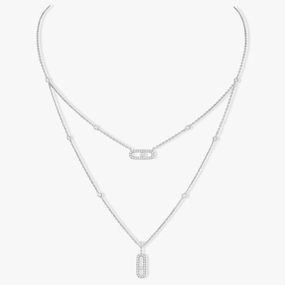 [Stellar Jewelry]MOVE 2 ROW DIAMOND NECKLACE
