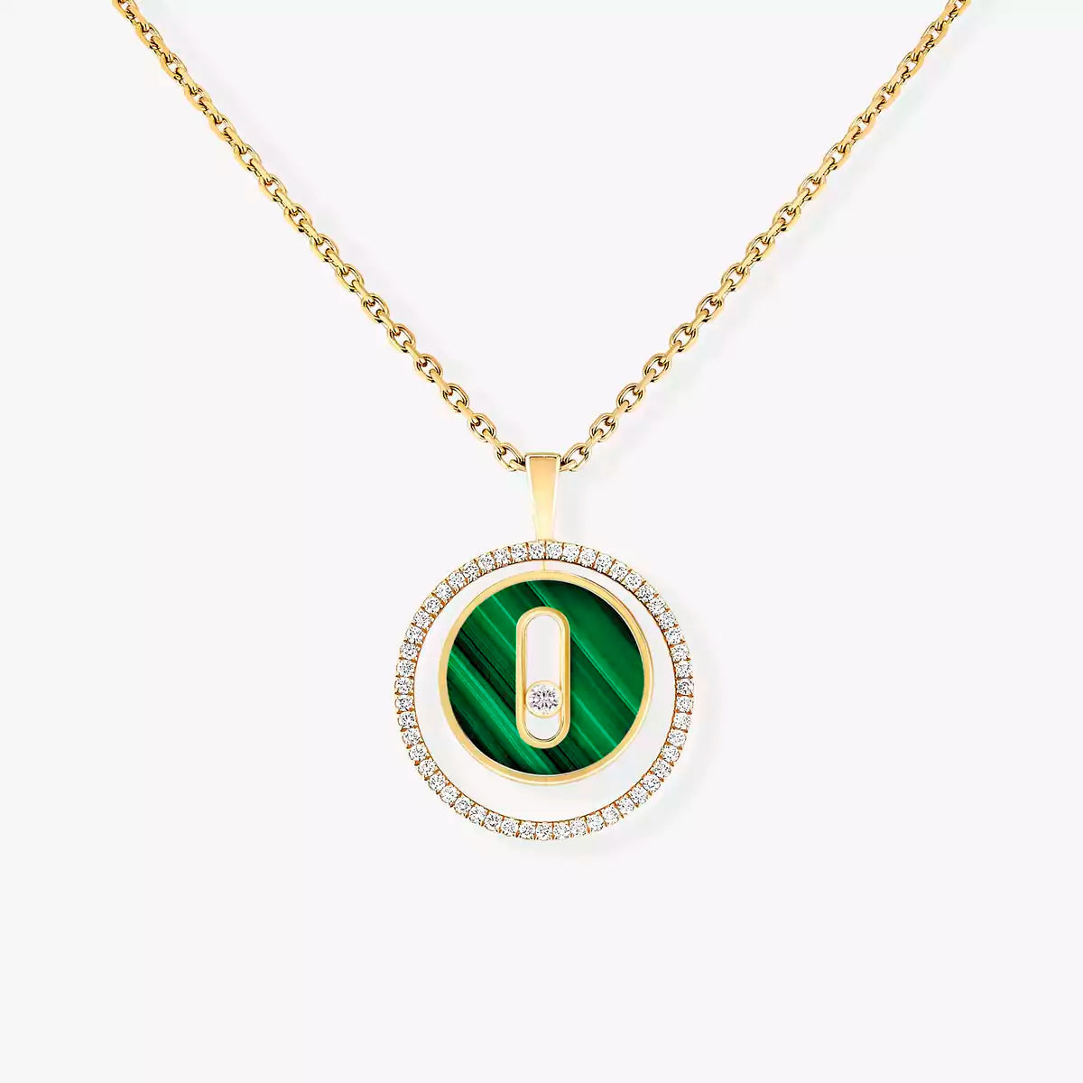 [Stellar Jewelry]Lucky Move Diamond Necklace in Rose Gold and White Mother-of-Pearl