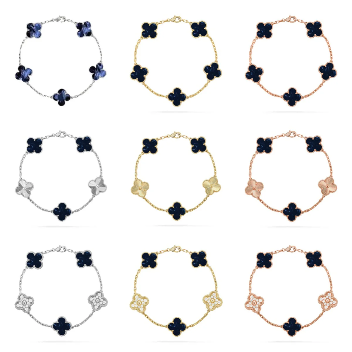 [Stellar Jewelry]CLOVER 5 MOTIF PIETERSITE BRACELET COLLECTION