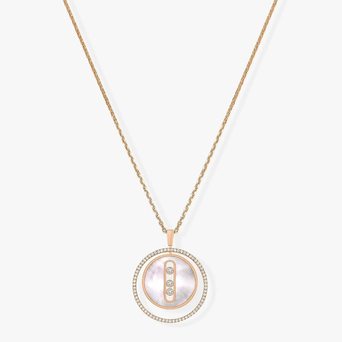 [Stellar Jewelry]LUCKY MOVE MM NACRE BLANCHE DIAMOND NECKLACE