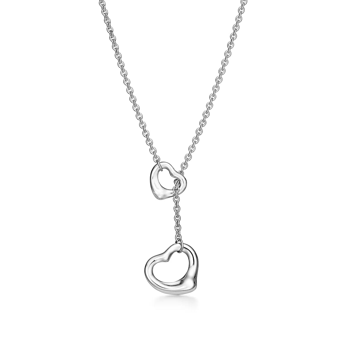 [Stellar jewels]OPEN HEART LARIAT NECKLACE SILVER