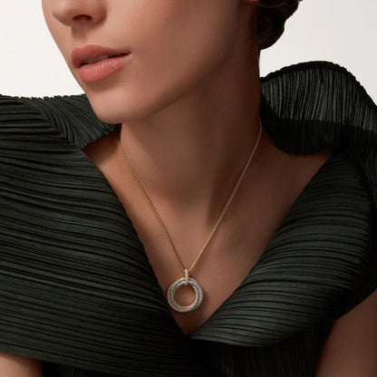 [Stellar Jewelry]TRINITY LARGE FULL DIAMOND  NECKLACE