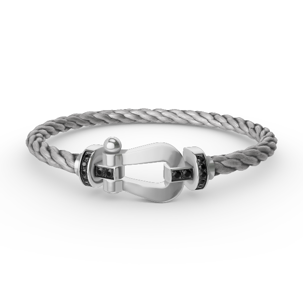 [Stellar Jewelry]FORCE LARGE HORSESHOE BLACK DIAMOND BRACELET SILVER