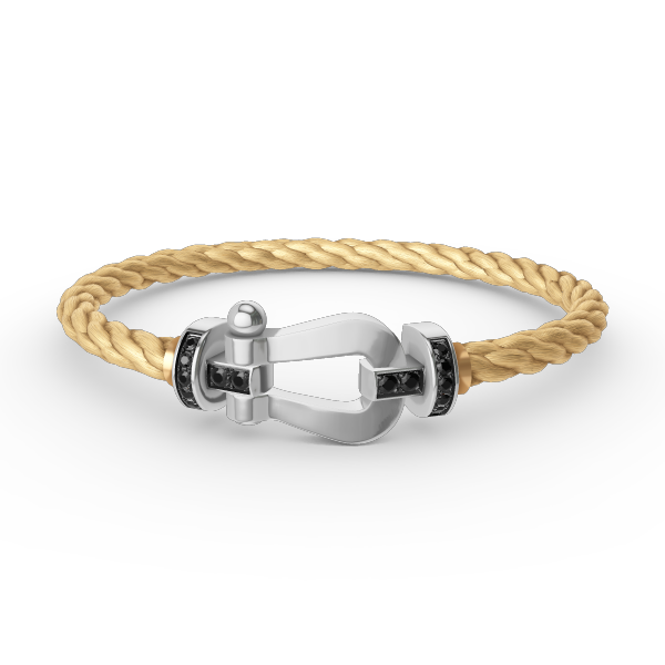 [Stellar Jewelry]FORCE LARGE HORSESHOE BLACK DIAMOND BRACELET SILVER