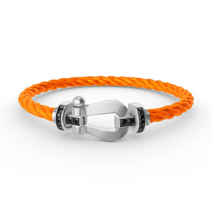[Stellar Jewelry]FORCE LARGE HORSESHOE BLACK DIAMOND BRACELET SILVER