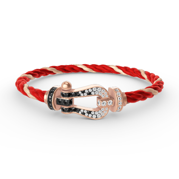 [Stellar Jewelry]FORCE LARGE HORSESHOE BLACK WHITE DIAMOND BRACELET ROSE GOLD