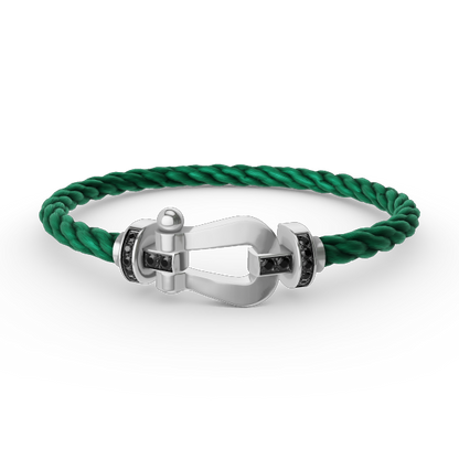 [Stellar Jewelry]FORCE LARGE HORSESHOE BLACK DIAMOND BRACELET SILVER