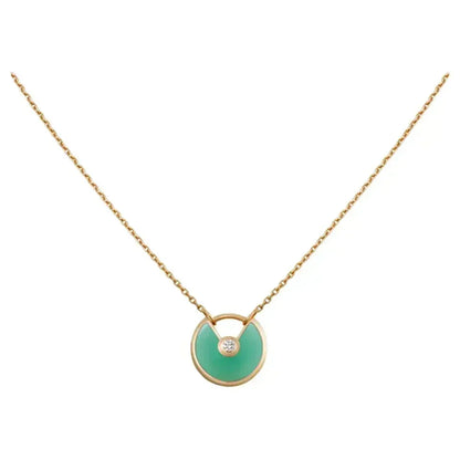 [Stellar Jewelry]AMULETTE GOLD MALACHITE NECKLACE
