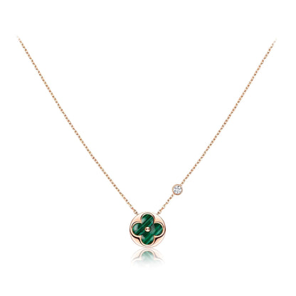 [Stellar Jewelry]SUN PEDANT PINK GOLD 1 DIAMOND NECKLACE