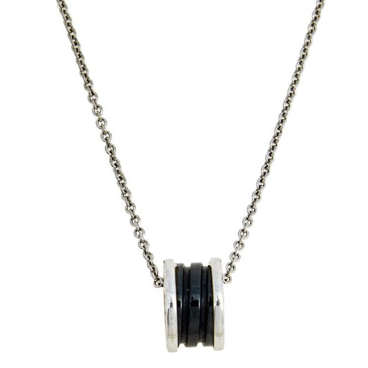 [Stellar Jewelry]ZERO 1 BLACK CERAMIC SILVER NECKLACE