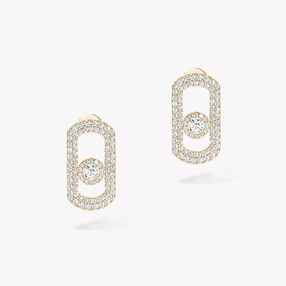 [Stellar Jewelry]So Move Pave_-Set Diamond Earrings in Silver
