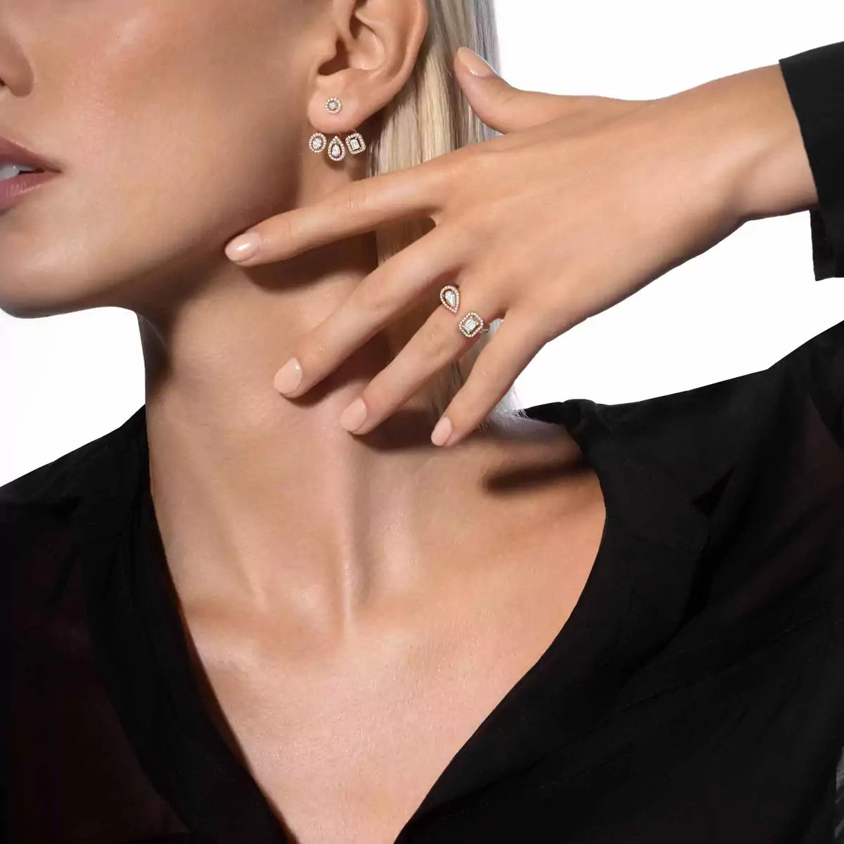 [Stellar Jewelry] My Twin Trio  Diamond Earrings