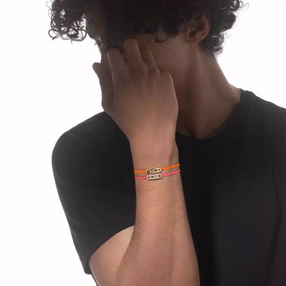 [Stellar Jewelry]Care(Medium-3.5mm) pink cord pavé bracelet