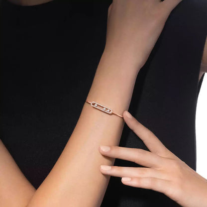 [Stellar Jewelry]Move Pavé Diamond Bangle Bracelet M