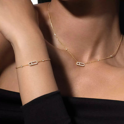 [Stellar Jewelry]Diamond Necklace Move Uno