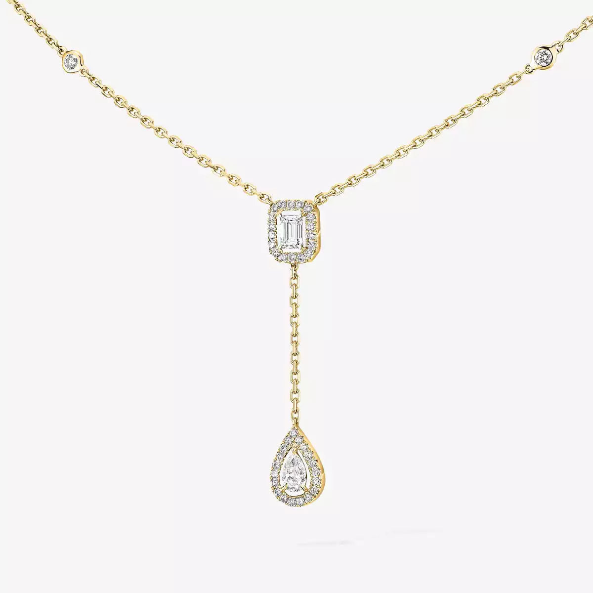 [Stellar Jewelry]Gold Diamond Tie Necklace