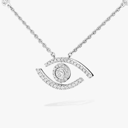 [Stellar Jewelry]Pave_ Diamond Necklace Lucky Eye