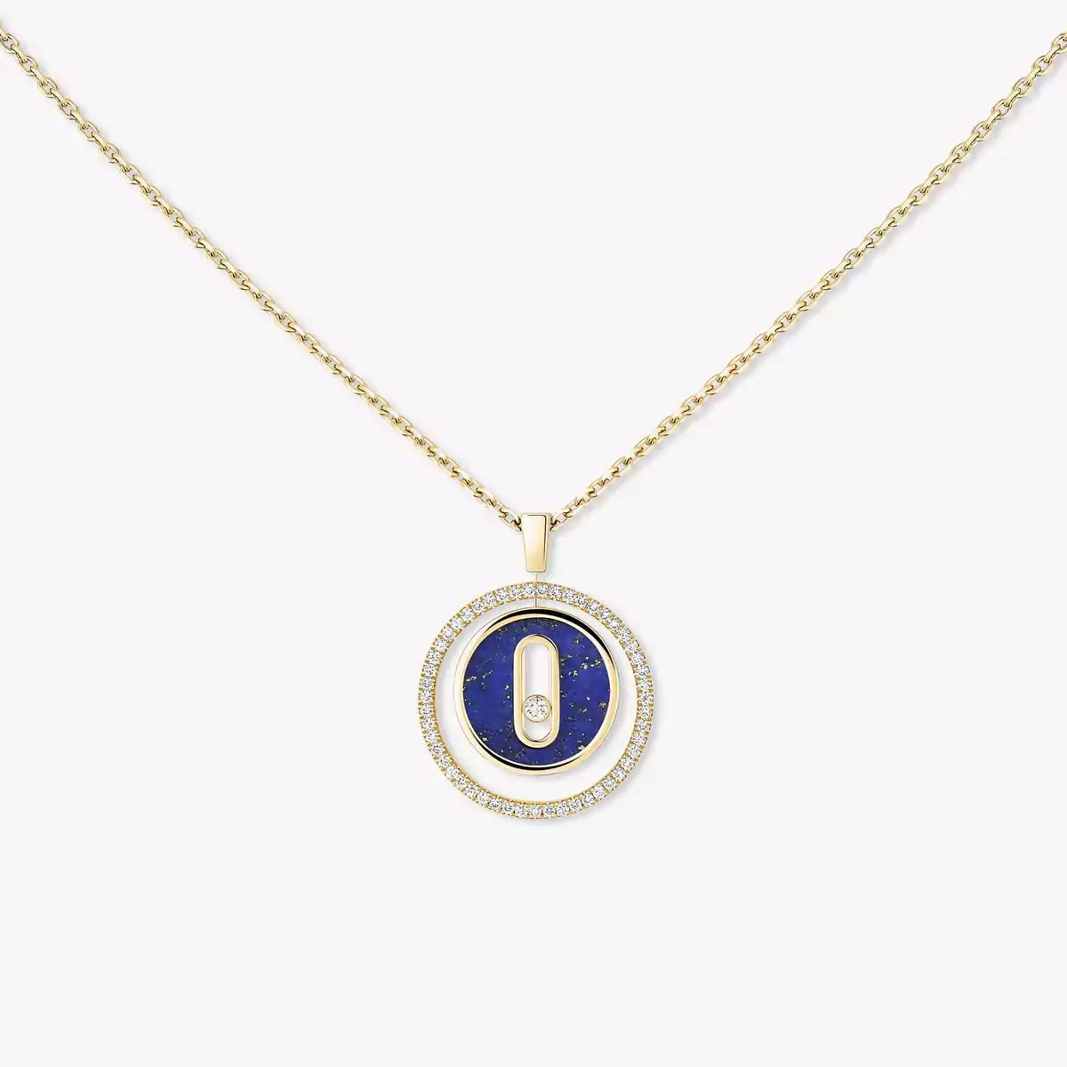 [Stellar Jewelry]Lucky Move Diamond Necklace in Rose Gold and White Mother-of-Pearl
