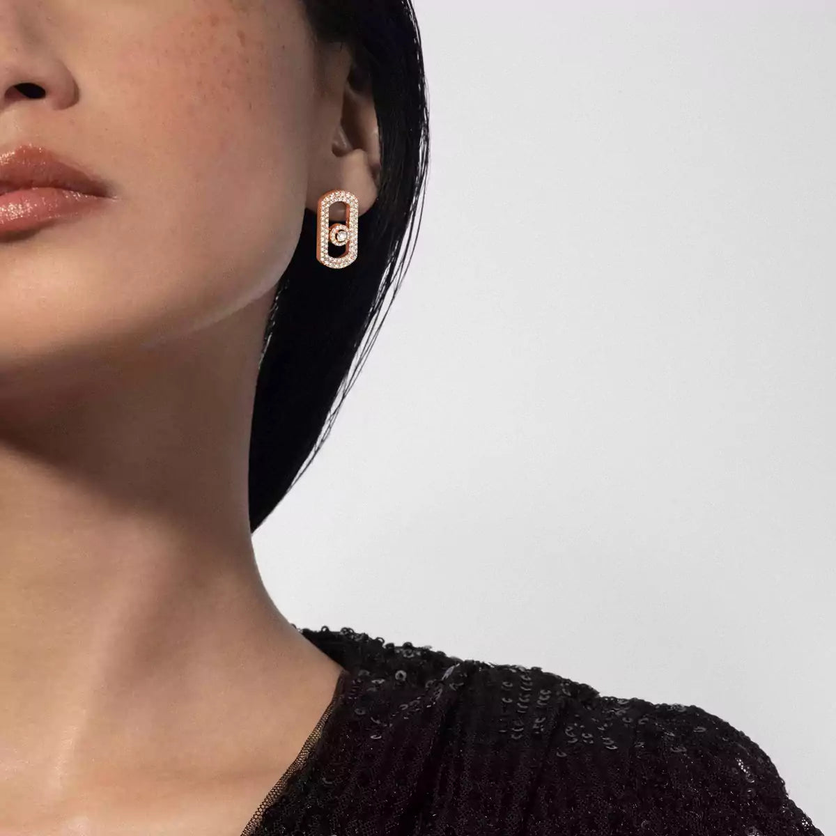 [Stellar Jewelry]So Move Pave_-Set Diamond Earrings in Silver