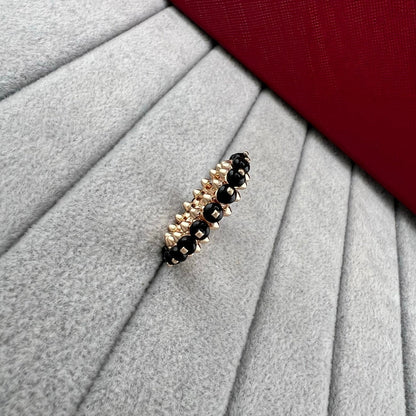 [Stellar Jewelry]PYRAMID COLORED STONE STUD RING