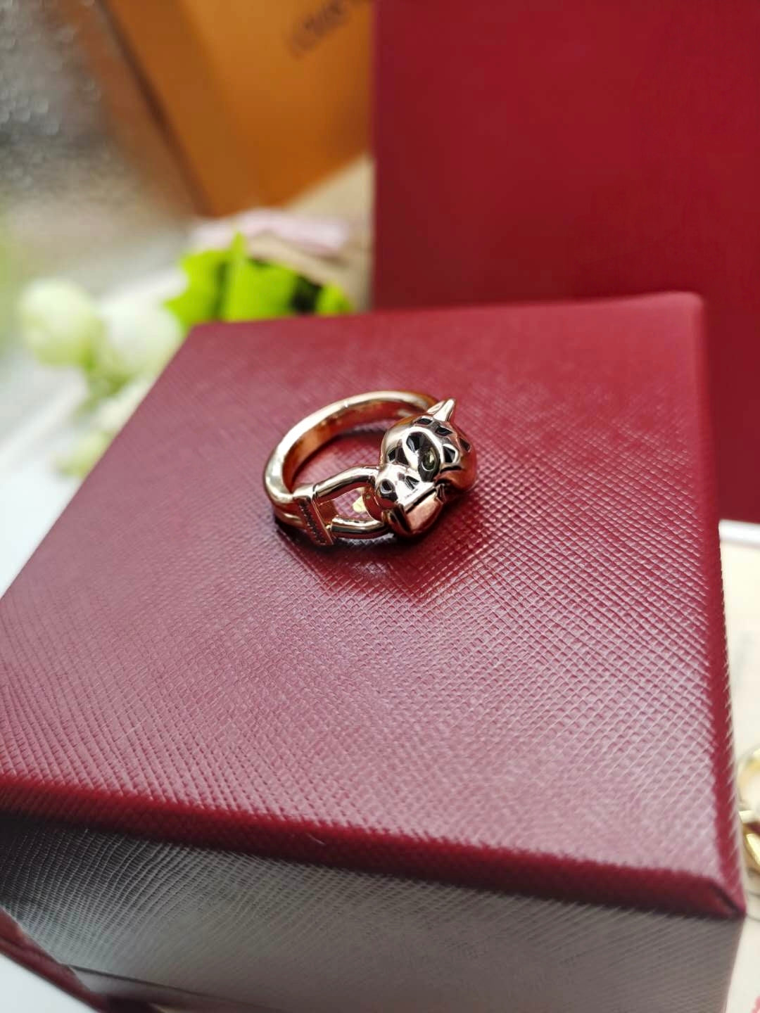 [Stellar Jewelry]LEOPARD-HEAD LEOPARD-PRINT COUPLE RING