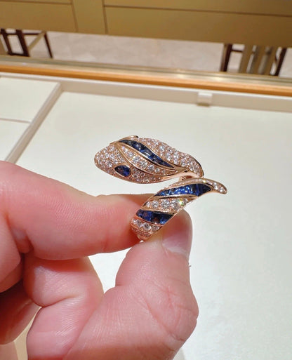 [Stellar Jewelry]BRAND NEW LUXURY BLUE SNAKE RING