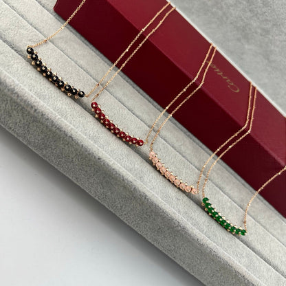 [Stellar Jewelry]NEW STUD COLORED GEM PENDANT NECKLACE
