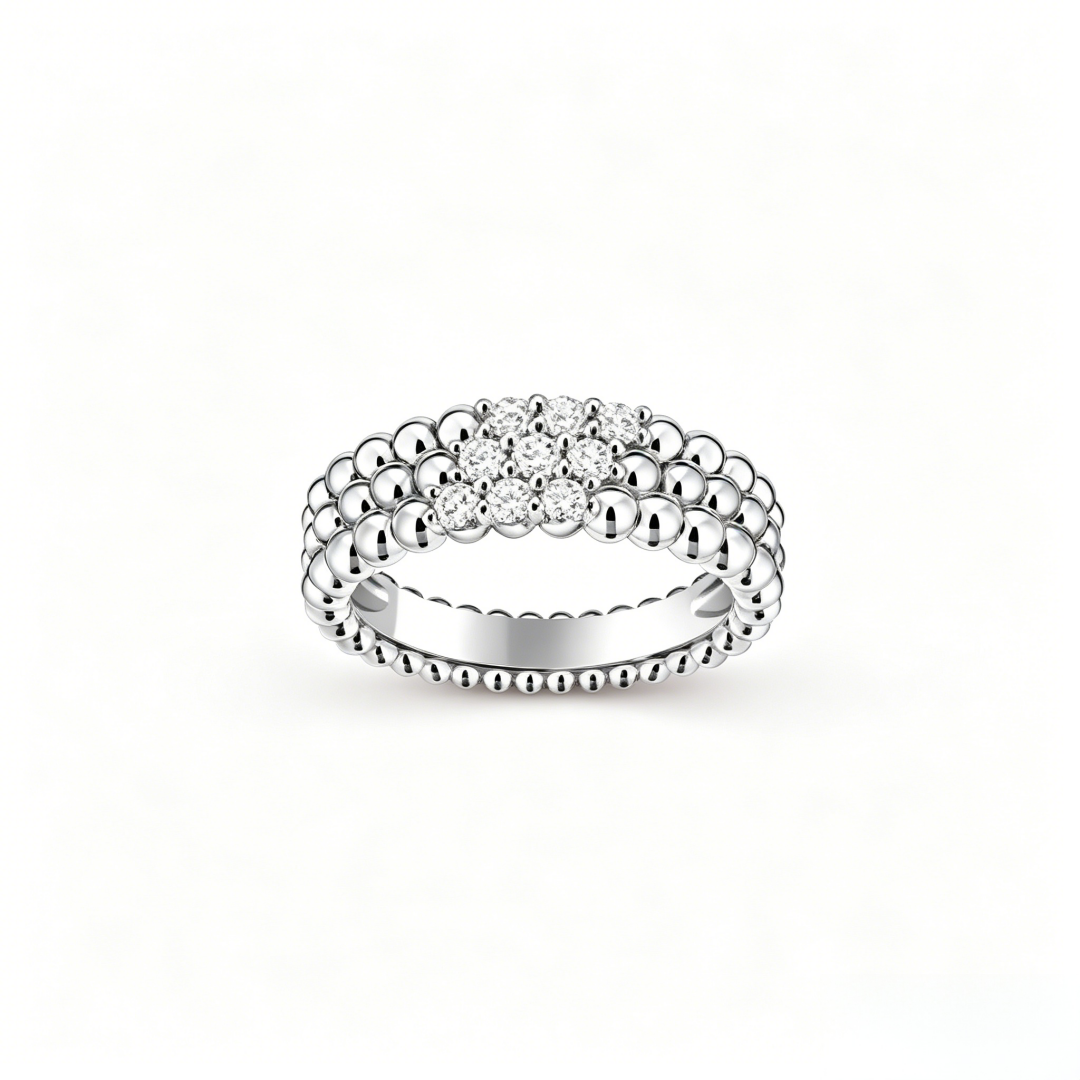 [Stellar Jewelry] THREE-ROW DIAMOND RING