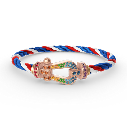 [Stellar Jewelry]FORCE LARGE HORSESHOE  COLORED DIAMOND BRACELET ROSE GOLD