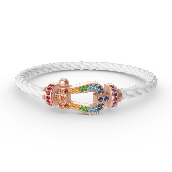 [Stellar Jewelry]FORCE LARGE HORSESHOE  COLORED DIAMOND BRACELET ROSE GOLD