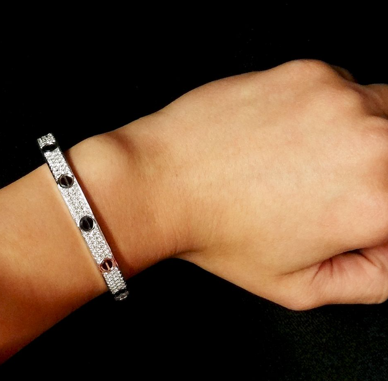 [Stellar Jewelry]LOVE BRACELET 6.1MM DIAMOND-PAVED CERAMIC