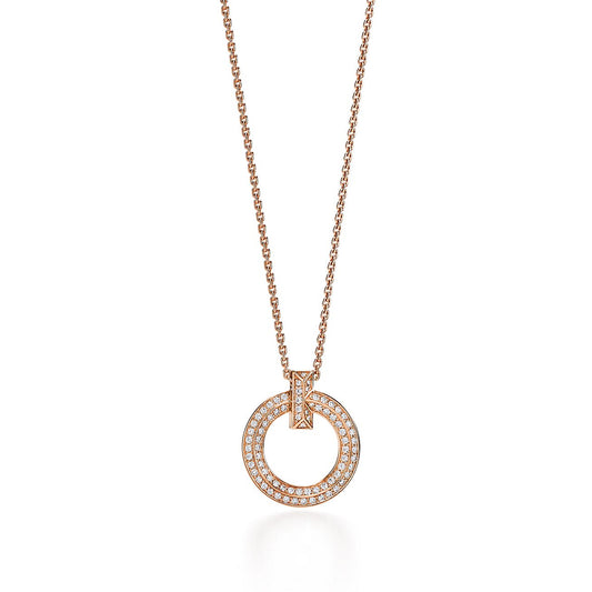 [Stellar jewels]T1 CIRCLE DIAMOND PAVED MEDIUM NECKLACE