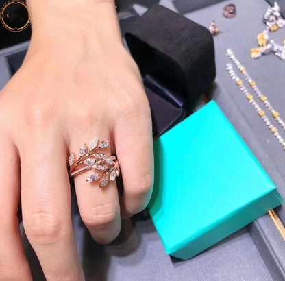 [Stellar jewels]VICTORIA DIAMOND VINE BYPASS RING PINK GOLD